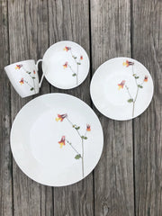 Pressed Columbine Flower Plates & Mugs