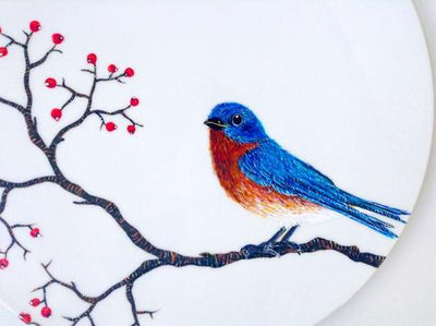 9-Step Photo Tutorial on Painting a Bluebird Platter
