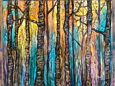Blue Forest Original Painting: #03 Ebay Auction 100% of sales goes to Charity: Water