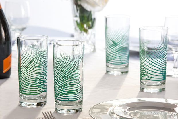 Green Fern Highball Glasses