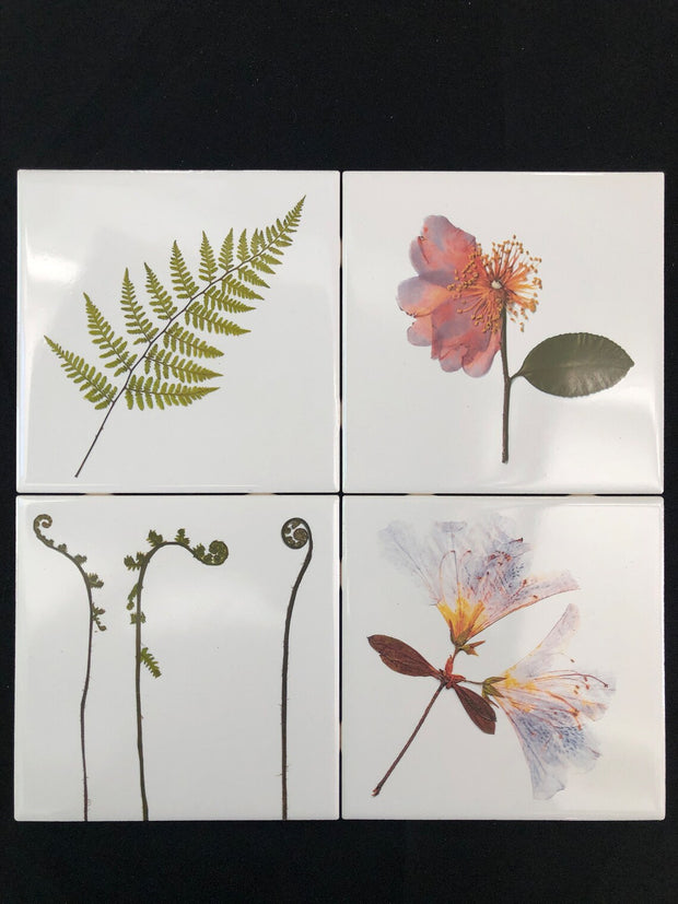 You Pick The Design - Garden Botanical Ceramic Tiles - 4.25" x 4.25" inches - Indoor and Outdoor Use, Kitchen Backsplash