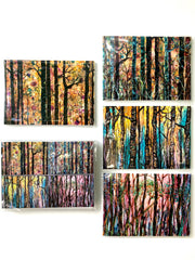 Boxed Gift Set of 4 Forest Art Prints: 5 x 7 Inch Landscape Artwork