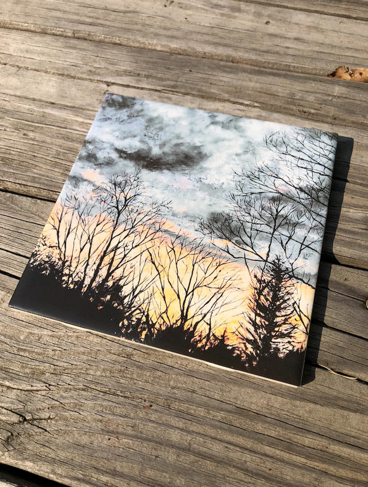 Backyard Sunset Ceramic Tiles - Indoor and Outdoor Use