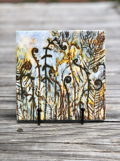 Fiddlehead Ferns Ceramic Tiles - Indoor and Outdoor Use