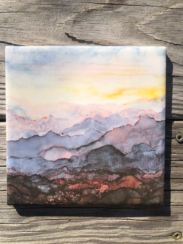 Mountain Layers Ceramic Tiles - Indoor and Outdoor Use