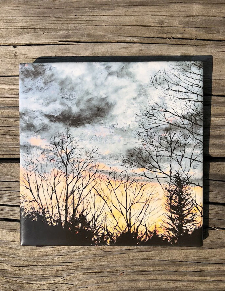 Backyard Sunset Ceramic Tiles - Indoor and Outdoor Use