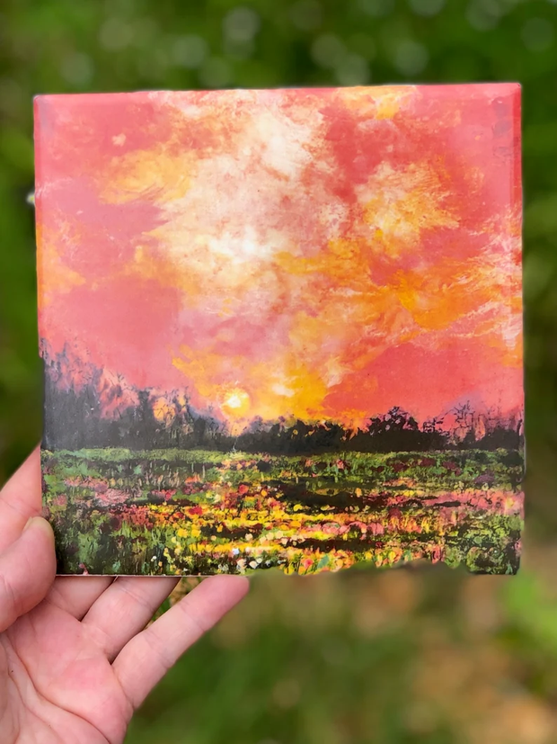 Pink Sky Sunset Ceramic Tiles - Indoor and Outdoor Use