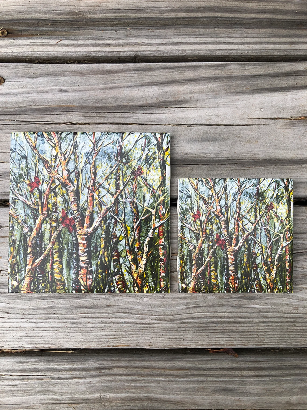 Three Little Cardinals Ceramic Tiles - Indoor and Outdoor Use