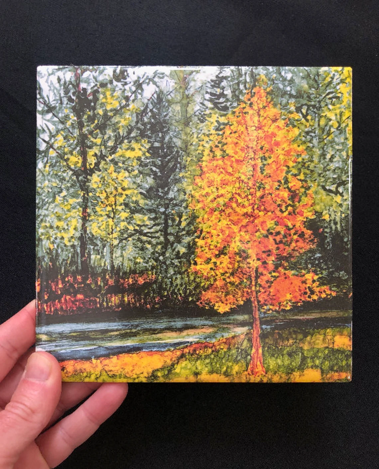 Front Yard in the Fall Ceramic Tiles - Indoor and Outdoor Use