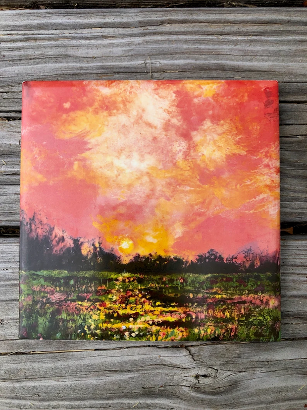 Pink Sky Sunset Ceramic Tiles - Indoor and Outdoor Use