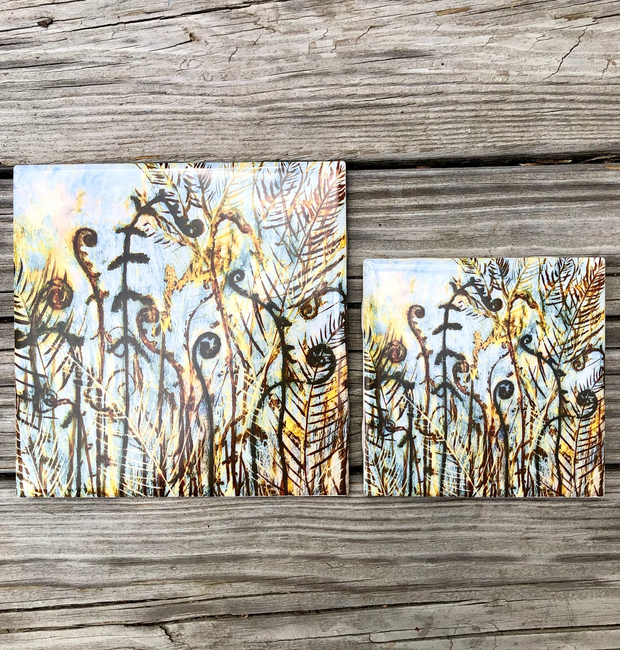 Fiddlehead Ferns Ceramic Tiles - Indoor and Outdoor Use