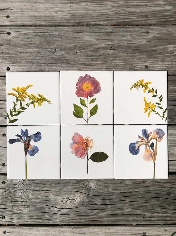 You Pick The Designs - Garden Botanical Ceramic Tiles - 6 x 6 inches - Indoor and Outdoor Use
