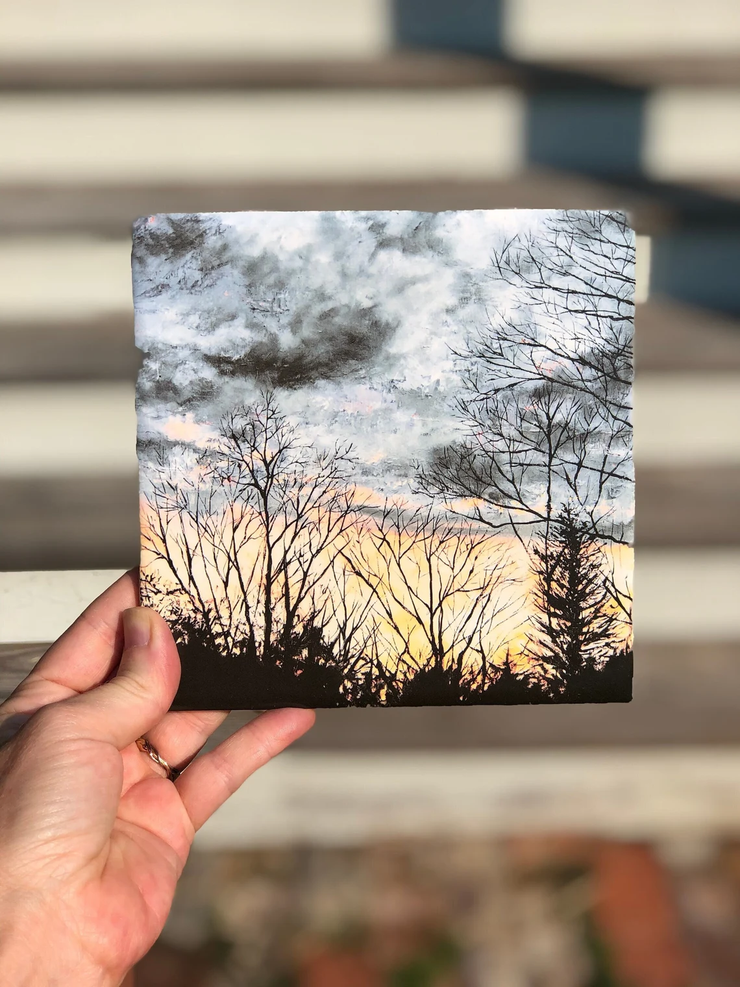 Backyard Sunset Ceramic Tiles - Indoor and Outdoor Use