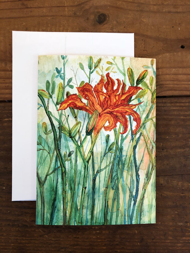 Box Set of 6 Greeting Cards: Cards, Thistles, Daylily, Rose, Magnolia, Geranium, Blank Artist Cards, Mother's Day Cards