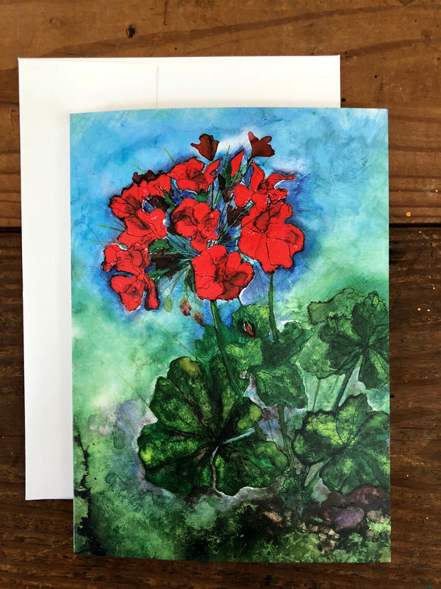 Geraniums : Original Painting