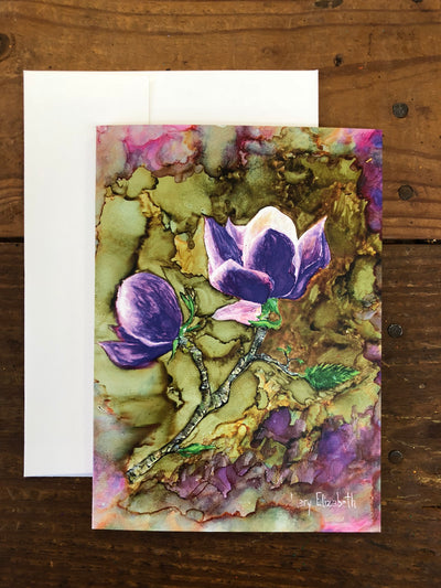 Purple Magnolia : Greeting Card