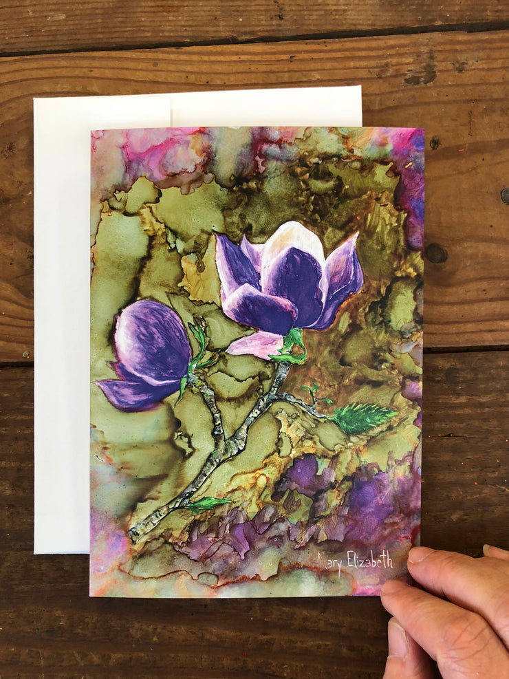 Purple Magnolia : Greeting Card