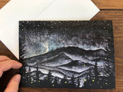 Smoky Mountains Storm at Night : Blank Greeting Cards