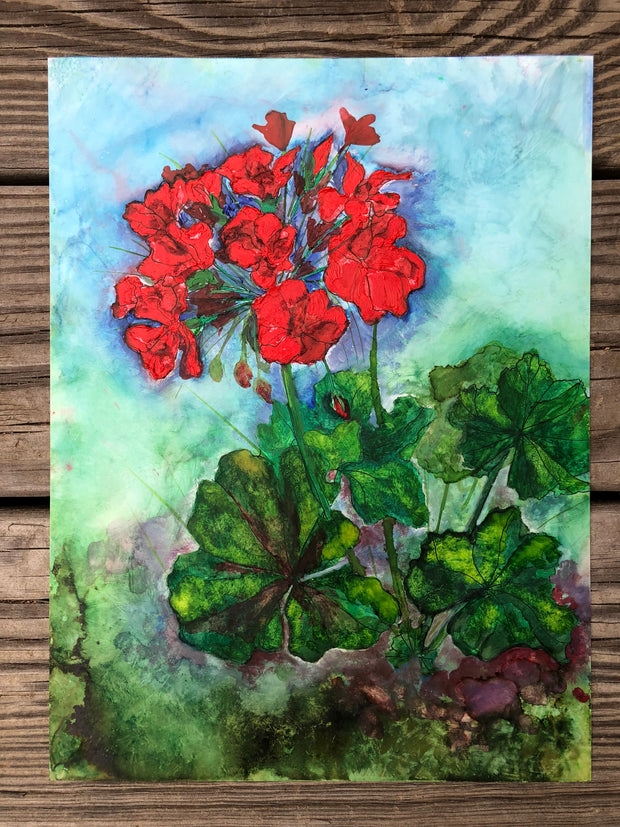 Geraniums : Original Painting