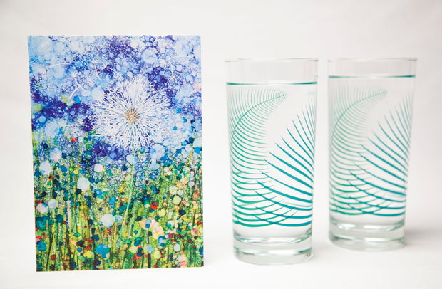 Dandelion and Fern Gift Set : Card and Glassware Collection