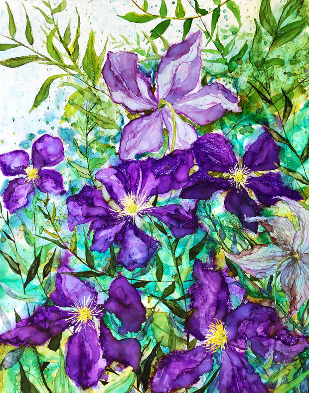 Purple Clematis : Greeting Card