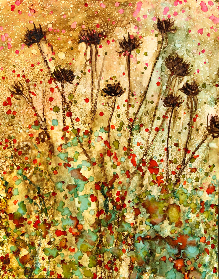 Dried Flower Pods: Greeting Card