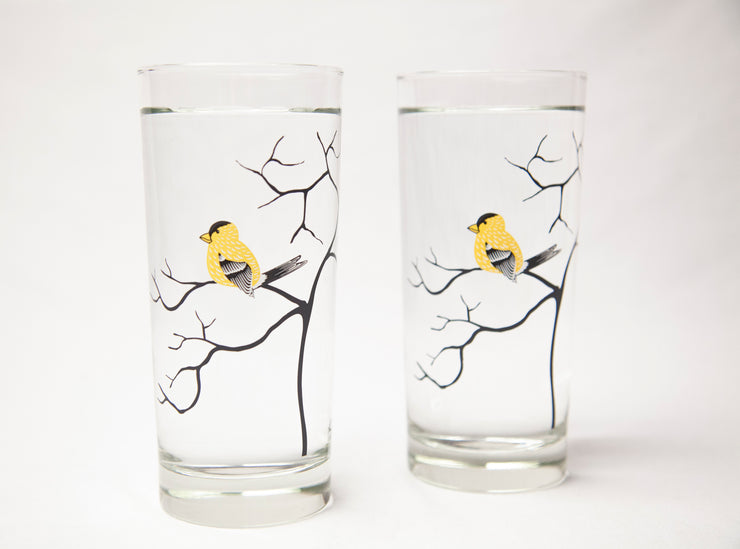 Goldfinch Gift Set : Card and Glasses