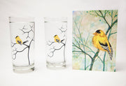 Goldfinch Gift Set : Card and Glasses