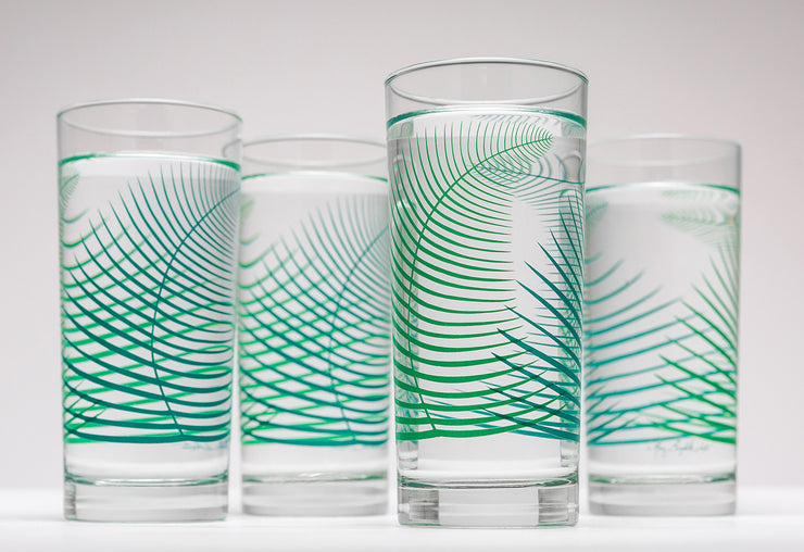 Green Fern Highball Glasses