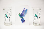 Hummingbird Gift Set : Highball Classes and Greeting Card