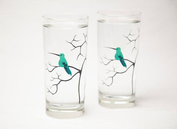 Hummingbird Gift Set : Highball Classes and Greeting Card