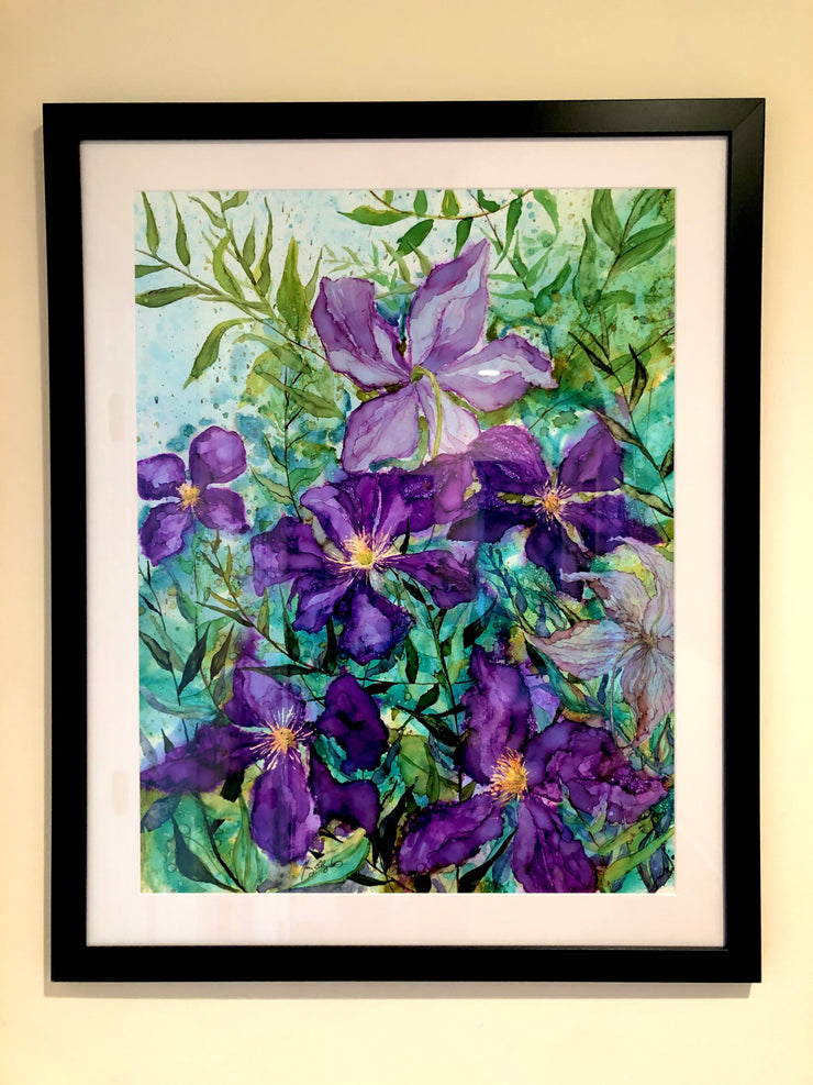 Purple Clematis : Original Painting