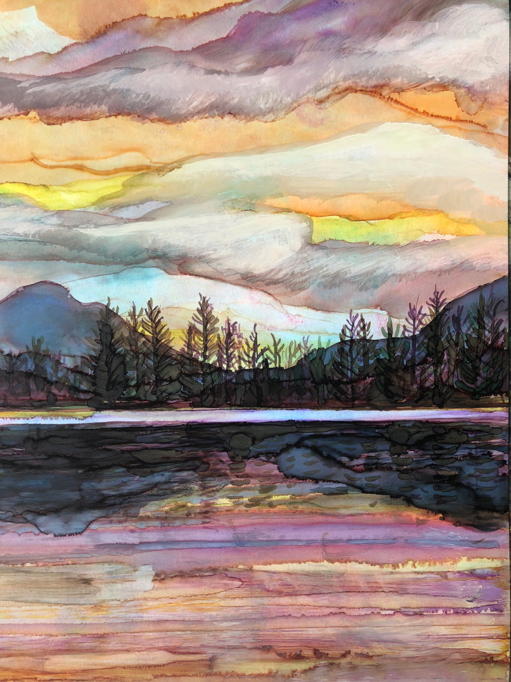Lake Sunset : Greeting Card