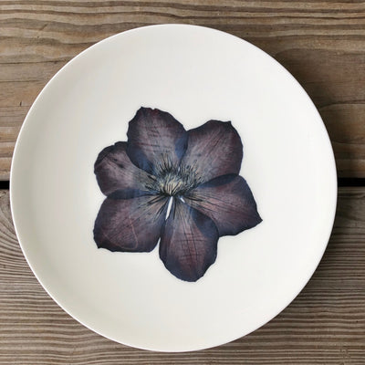 Pressed Purple Clematis Plates