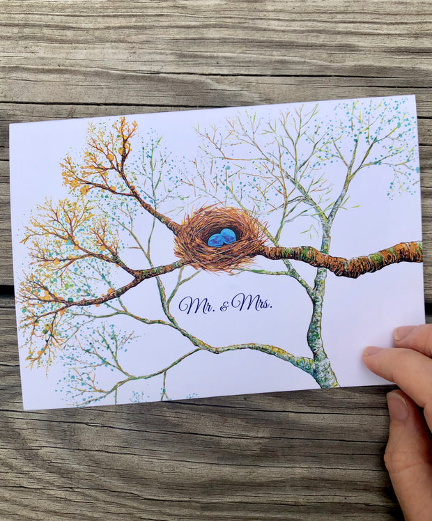 Bird Nest Wedding Card : Greeting Cards