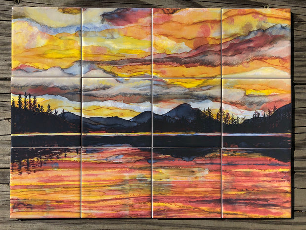 Lake Sunset : Ceramic Tiles - Indoor and Outdoor Use