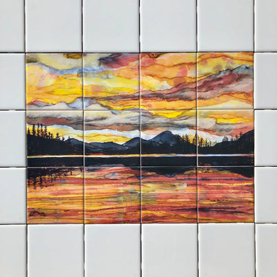 Lake Sunset : Ceramic Tiles - Indoor and Outdoor Use