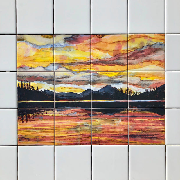 Lake Sunset : Ceramic Tiles - Indoor and Outdoor Use