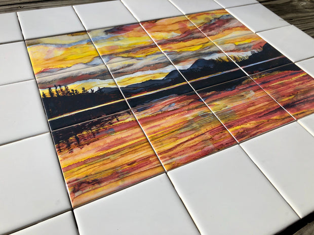 Lake Sunset : Ceramic Tiles - Indoor and Outdoor Use