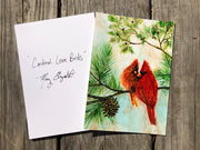 Cardinal Lovebirds : Red Bird Prints