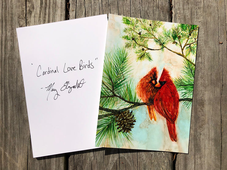 Cardinal Lovebirds : Art Prints