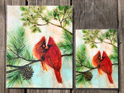 Cardinal Lovebirds : Red Bird Prints