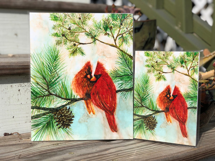 Cardinal Lovebirds : Art Prints