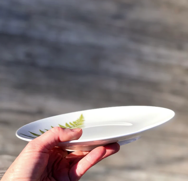 Fiddlehead and Fern Porcelain Plates - Mixed Size Place Setting for 8 Guests