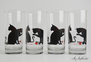 Cat and Yarn Glasses, Cat Lover Gift Set