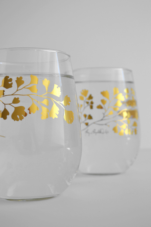 Gold Maidenhair Fern Glassware