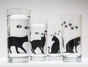 Cat and Paw Glasses : Set of 4