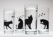 Cat and Paw Glasses : Set of 4