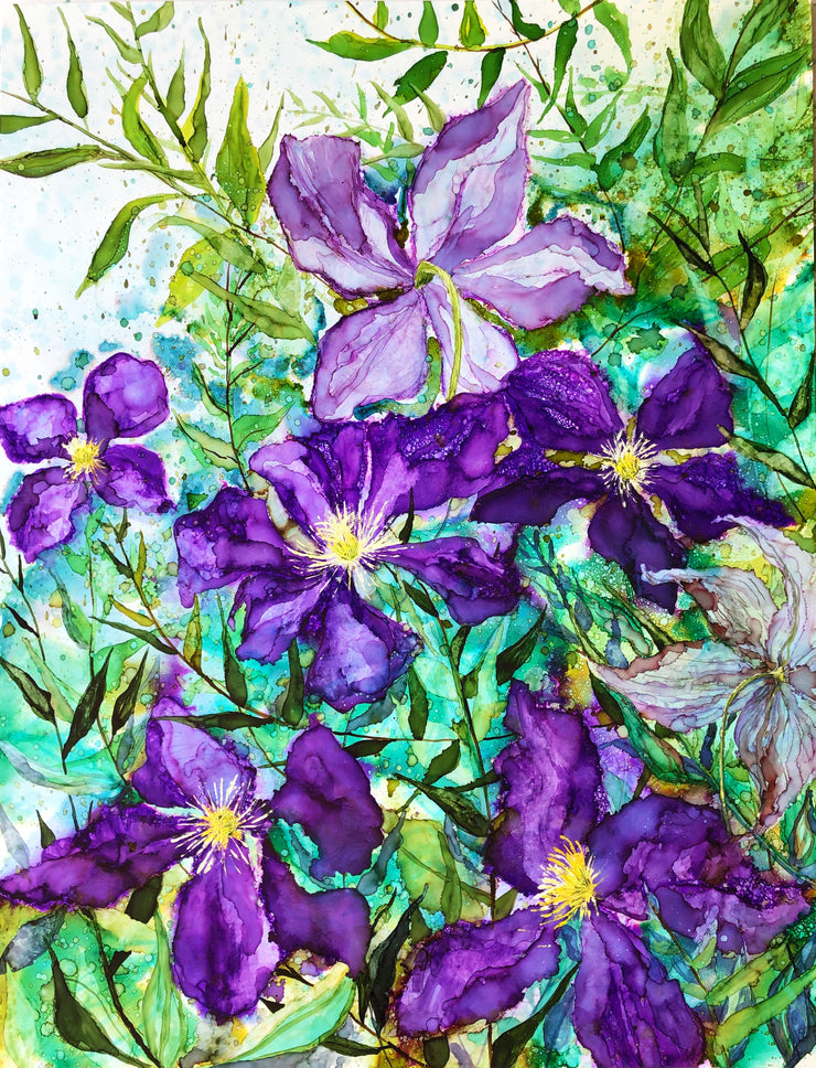 Purple Clematis : Original Painting