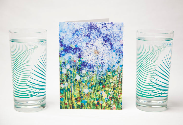 Dandelion and Fern Gift Set : Card and Glassware Collection